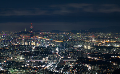 Naklejka premium Nightscape of Seoul