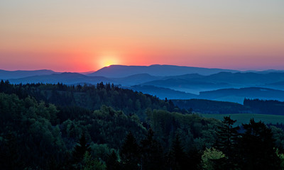 sunrise in the mountains