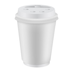 White Blank realistic coffee cup mockup