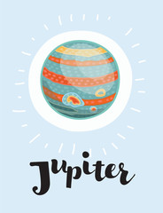 Cartoon Jupiter. Vector clip art illustration with simple gradients. 