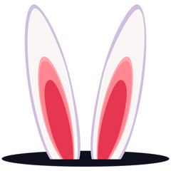 Fototapeta premium Colorful cartoon rabbit ears hole icon.