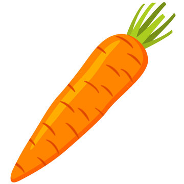 Colorful cartoon carrot icon.