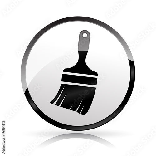"brush icon on white background" Stock image and royalty-free vector