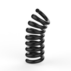 Steel spring on isolated white background, 3d illustration