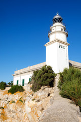 Fototapeta na wymiar Lighthouse at Cape Formentor in the Coast of North Mallorca, Spain ( Balearic Islands ).