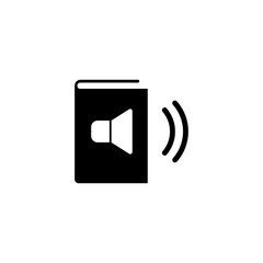 Online Audio Book. Flat Vector Icon. Simple black symbol on white background