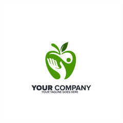 Abstract green apple icon for diet, healthy and many graphic template