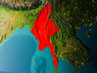 Orbit view of Myanmar