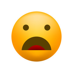 Fototapeta premium Cute Surprised Emoticon on White Background . Isolated Vector Illustration 