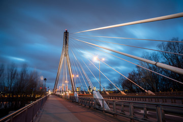 Swietokrzyski bridge over the Vistula river in Warsaw, Poland