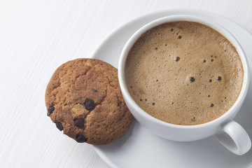 Breakfast with coffee and oat cookies