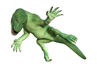 3D Rendering Fantasy Hatchling Dragon on White