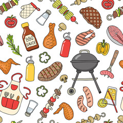 Seamless pattern of barbecue.