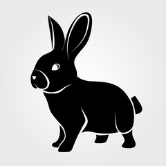 Bunny, rabbit icon isolated on white background.