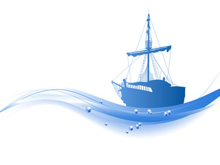 Silhouette of the pirate ship