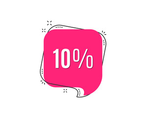 10% off Sale. Discount offer price sign. Special offer symbol. Speech bubble tag. Trendy graphic design element. Vector
