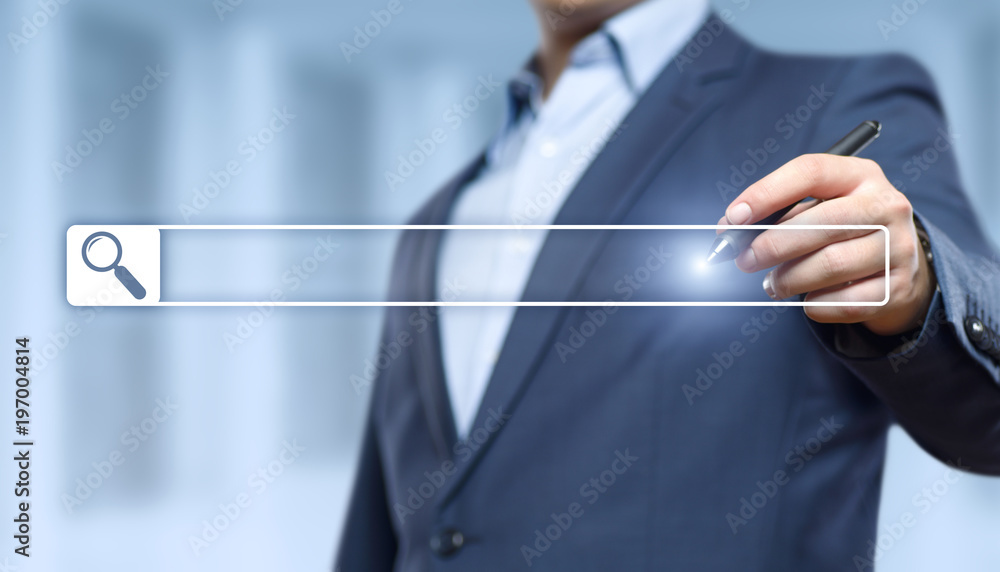 Poster browser search bar business internet network web technology concept