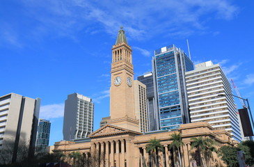 Fototapeta na wymiar City Hall Museum of Brisbane historical architecture Australia