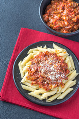 Portion of penne with arrabbiata sauce