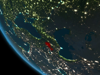 Armenia at night from orbit