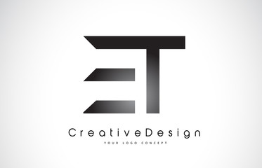 ET E T Letter Logo Design. Creative Icon Modern Letters Vector Logo. - obrazy, fototapety, plakaty