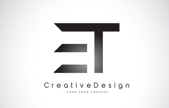 ET E T Letter Logo Design. Creative Icon Modern Letters Vector Logo.