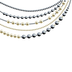 Pearl. Decoration. Threads. Jewelry. Beads. Black. White. Border. Fashion. Luxury.