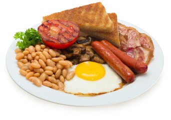 English Breakfast on the Plate