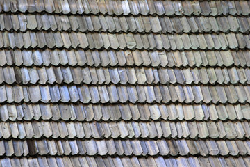 Wooden shingles closeup, roofing background
