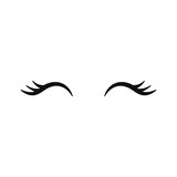 "Vector unicorn eyelashes. Closed woman eyes. Vector icon ...