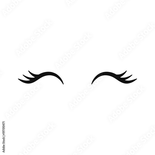 vector unicorn eyelashes closed woman eyes vector icon stock
