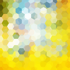 Fototapeta na wymiar Abstract hexagons vector background. Geometric vector illustration. Creative design template. Yellow, blue, white colors.