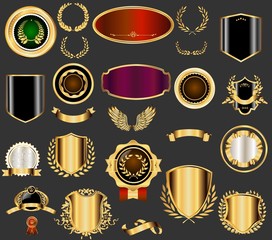 Vektorvorlagenset mit Wappen und Siegeln