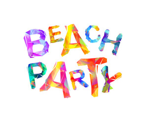 Beach party. Colorful triangularletters