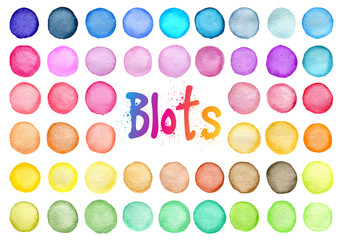 Bright vector watercolor blots