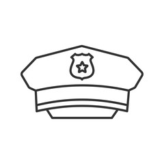 Policeman hat linear icon