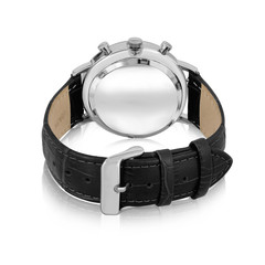 Back view of back leather strap wrist watch and stainless steel material back side of dial make it...