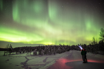 Obraz na płótnie Canvas Aurora Borealis im finnischen Lapland