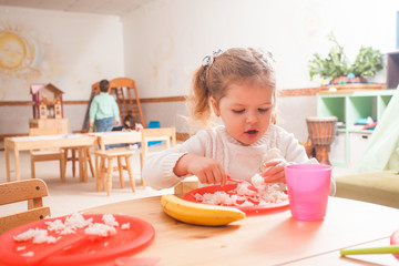 Time to eat in kindergarten