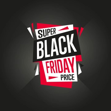 Black Friday sale black sticker vector isolated. Discount or special offer price sign on Black Friday.