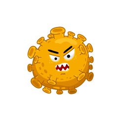 Cartoon virus character isolated vector illustration on white background. Cute fly germ virus infection vector character. Funny micro bacteria character.
