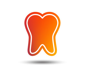 Tooth enamel protection sign icon. Dental toothpaste care symbol. Healthy teeth. Blurred gradient design element. Vivid graphic flat icon. Vector