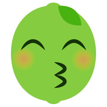Emoji Kussmund - Limette