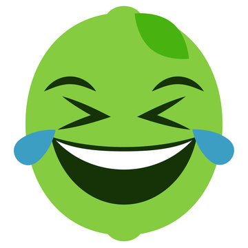 Emoji Tränen lachend - Limette