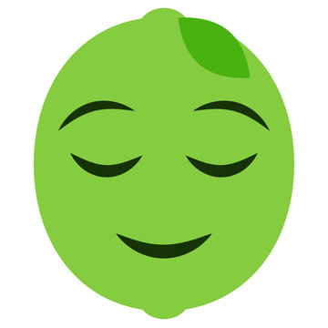 Emoji zufrieden - Limette