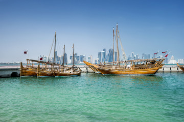 Obraz premium Dhow port in Doha Qatar