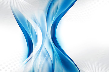 Decorative business concept. Blue modern bright waves art. Halftone raster backdrop pattern effect background. Abstract creative graphic illustration.