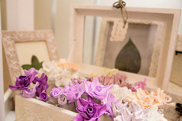 artificial flowers in a box