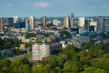 Fototapeta na wymiar Vue aerienne - Ville de Rotterdam - Pays-bas
