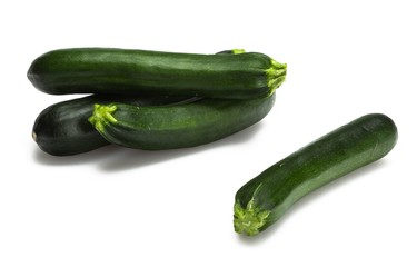 Fresh Courgettes Isolated on White